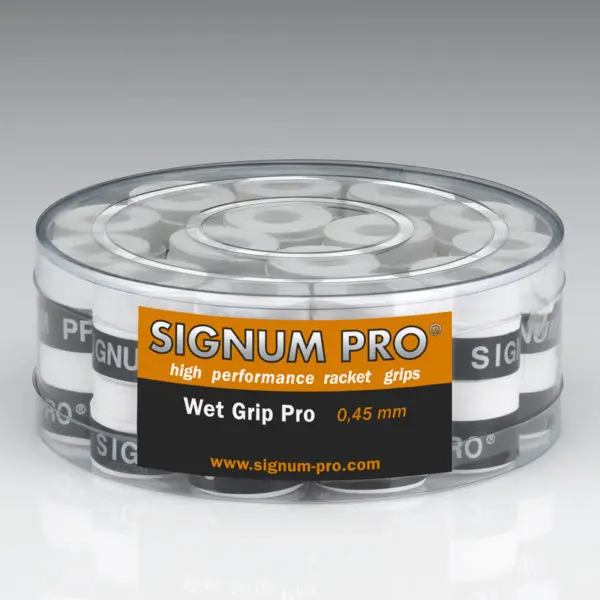 Signum Pro Wet Grip Pro 0.45mm Overgrip (White) 30 Pack
