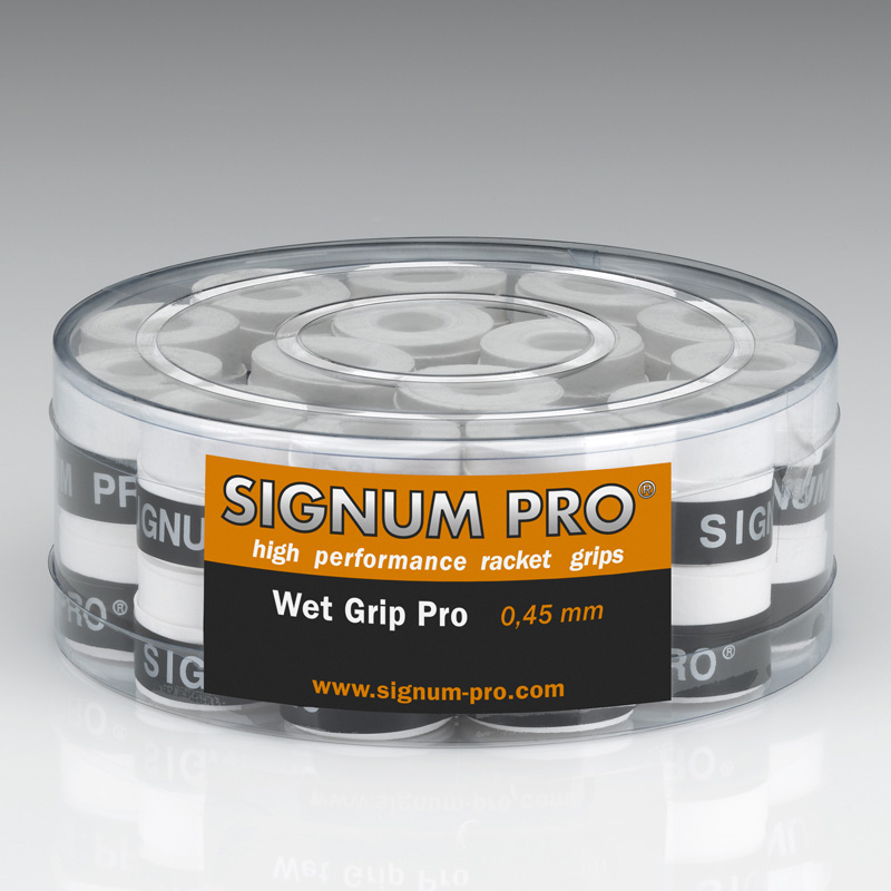 Signum Pro Wet Grip Pro 0.45mm Overgrip (White) 30 Pack