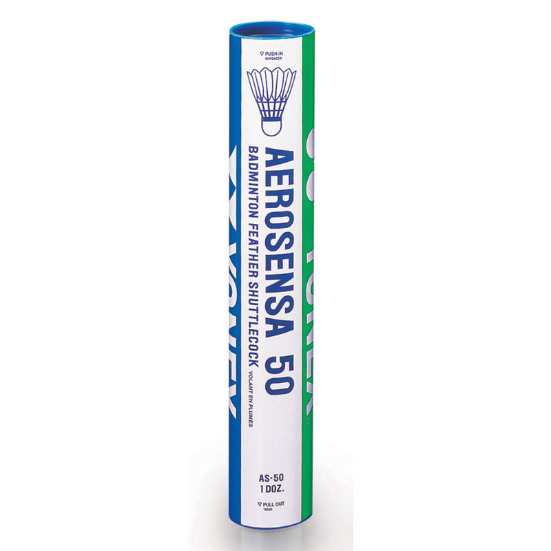 The YONEX AeroSensa 50 Feather Shuttlecock in a Tube