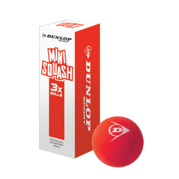 Dunlop Mini Squash Red Tube - Squash Ball for Kids and Beginners