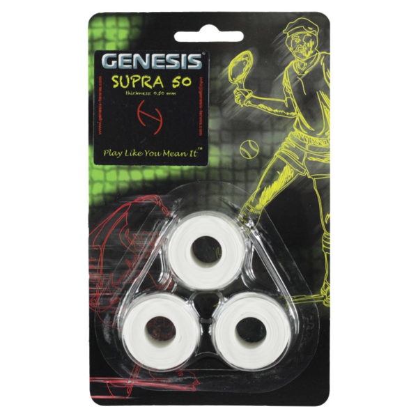 Genesis Supra 50 Overgrip (White) 3 Pack