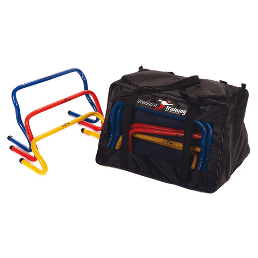 Athlete carrying hurdle carry bag for convenient transportation and storage