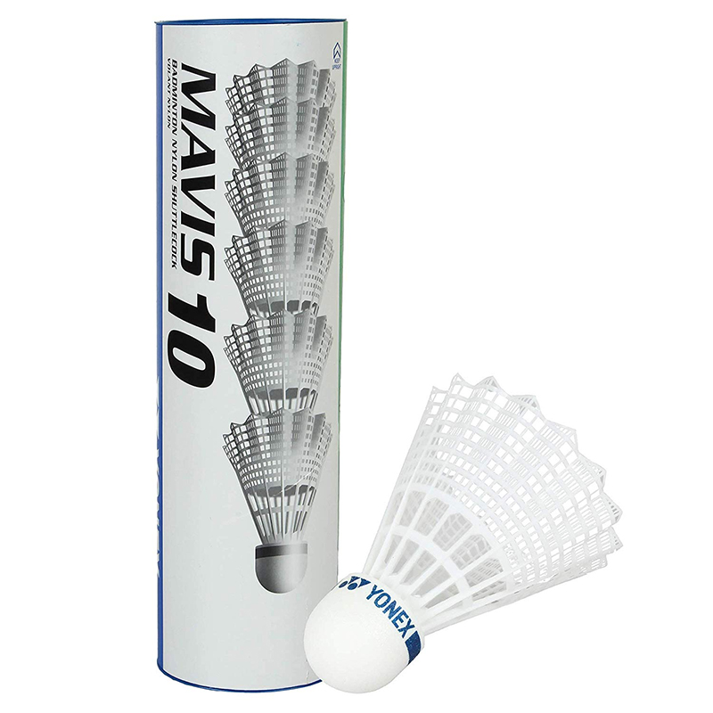 Mavis 10 Badminton Shuttlecock in White Tube, Size 6