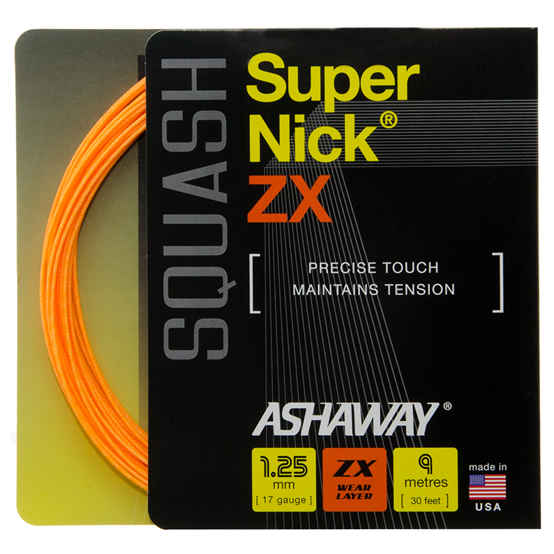 SupernickZX racket - a close-up view of the tennis strings