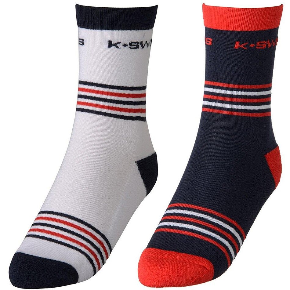 Heritage Duo Sock - black and white striped ankle socks with logo design