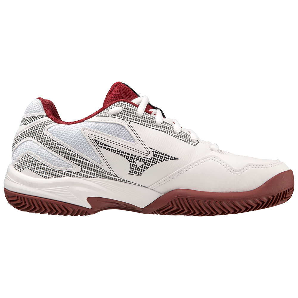 Mizuno Womens Breakshot 4 All Court Shoe (White/Cabernet/Papyrus)