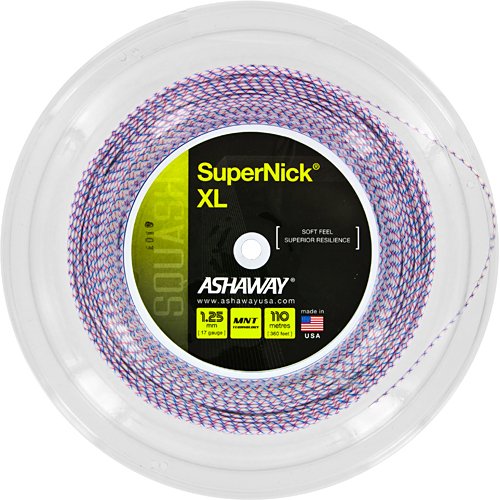 Ashaway SuperNick XL 1.25mm (White with Blue/Red) 110m reel
