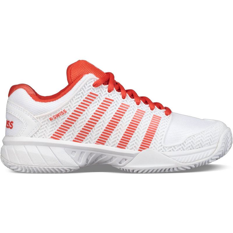 K-Swiss Womens Hypercourt Express HB Tennis Shoes (White/Fiesta) - Size: 4 UK
