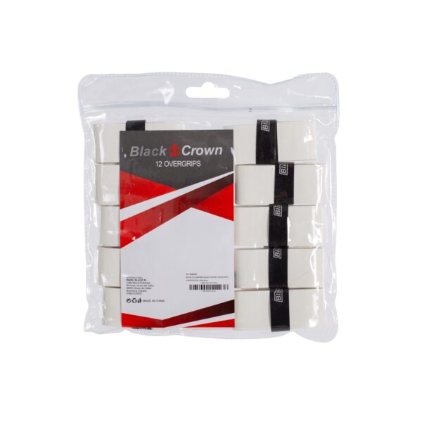 Black Crown White Padel Overgrip (12 Pack)