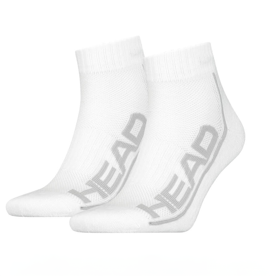 Head Mens Performance Stripe Quarter Socks White (2 Pack)