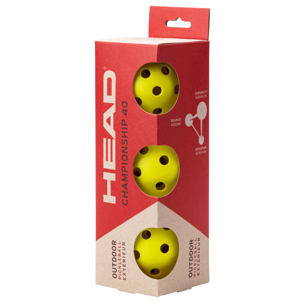 Head Championship 40 Outdoor Pickleballs (3 Pack)