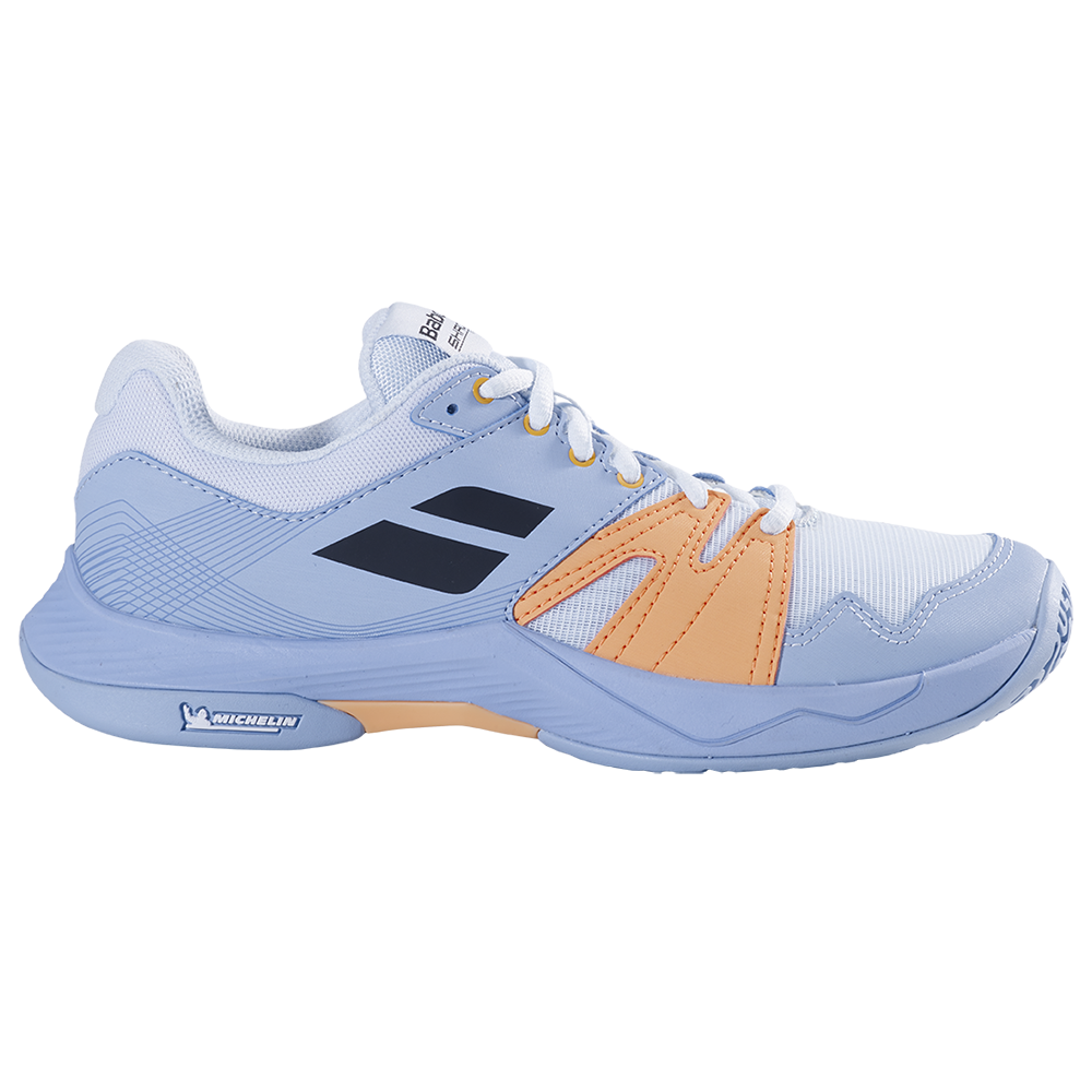 Babolat Womens Shadow Team 2 Indoor Court Shoes (Grey/Coral) (2024)