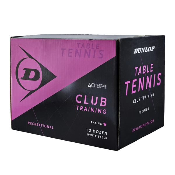 Dunlop Club Training Table Tennis Balls (12 Pack) (White)
