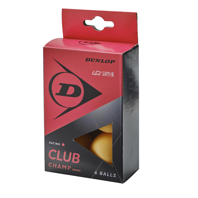 Dunlop Club Champ Table Tennis Balls (6 Pack)(Orange)