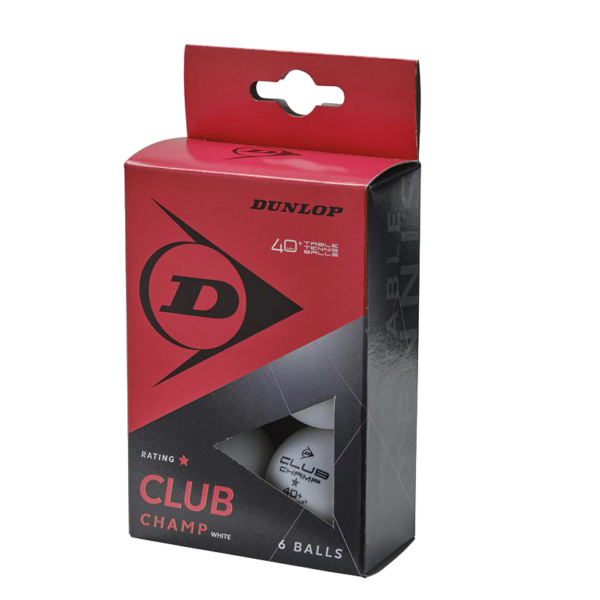 Dunlop Club Champ Table Tennis Balls (6 Pack) (White)