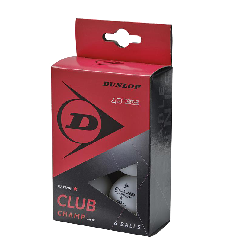Dunlop Club Champ Table Tennis Balls (6 Pack) (White)