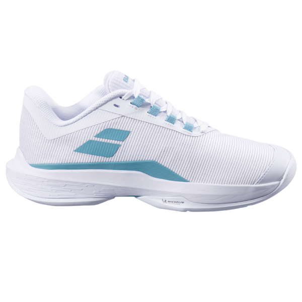 Babolat Womens Jet Tere 2 All Court Tennis Shoes (White/Baltic) (2025)