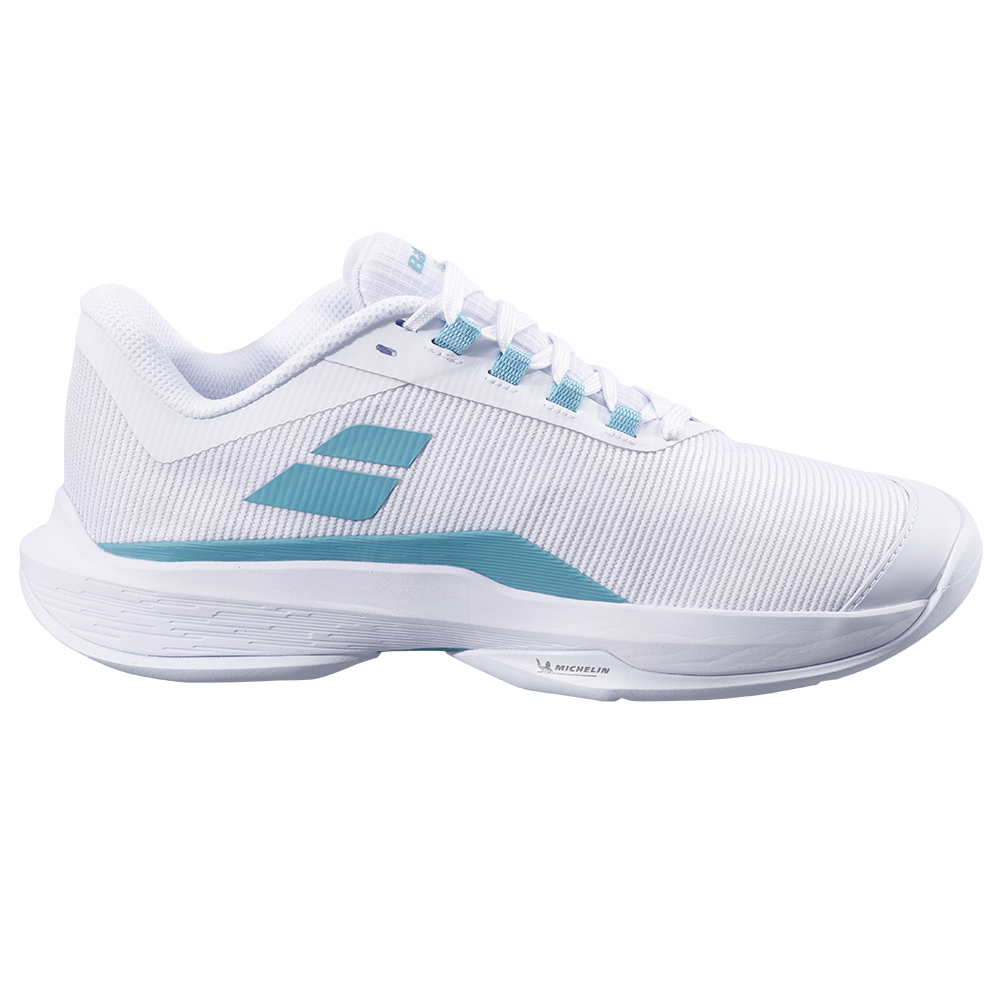 Babolat Womens Jet Tere 2 All Court Tennis Shoes (White/Baltic) (2025)