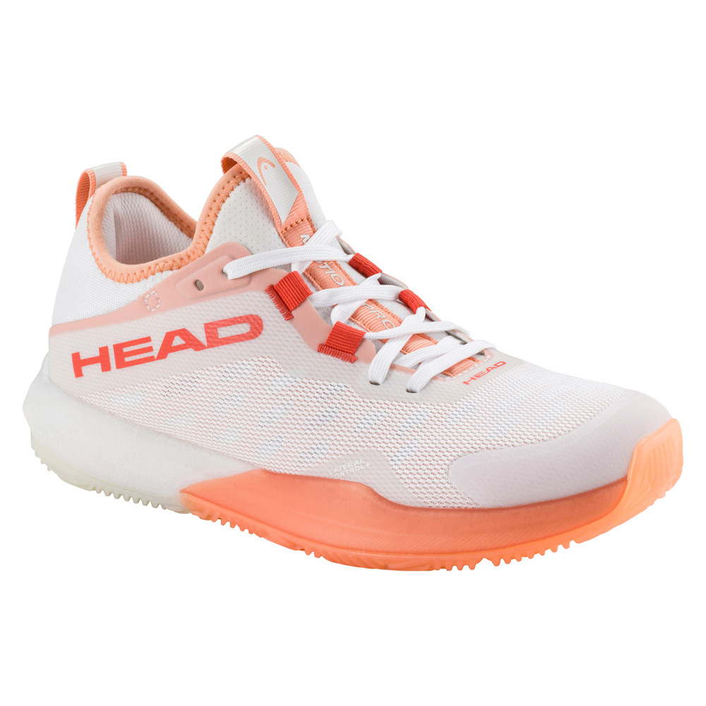 Head Womens Motion Pro Padel Shoe (White/Coral) (2024)
