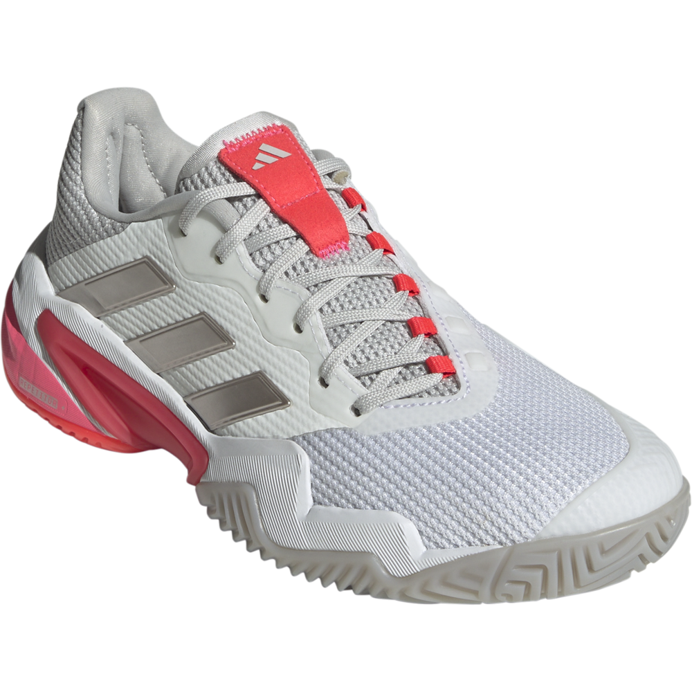 Adidas Womens Barricade 13 All Court Shoes 2025 (White/Red)
