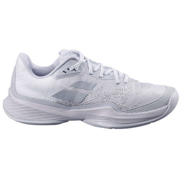 Babolat Womens Jet Mach 3 All Court Tennis Shoes (White/Grey) (2025)