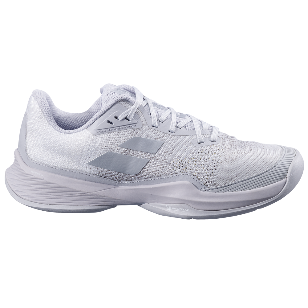 Babolat Womens Jet Mach 3 All Court Tennis Shoes (White/Grey) (2025)