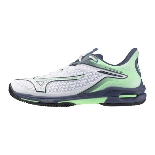 Mizuno Unisex Wave Exceed Tour 6 All Court Shoes (White/India Ink/Neo Mint) 2025