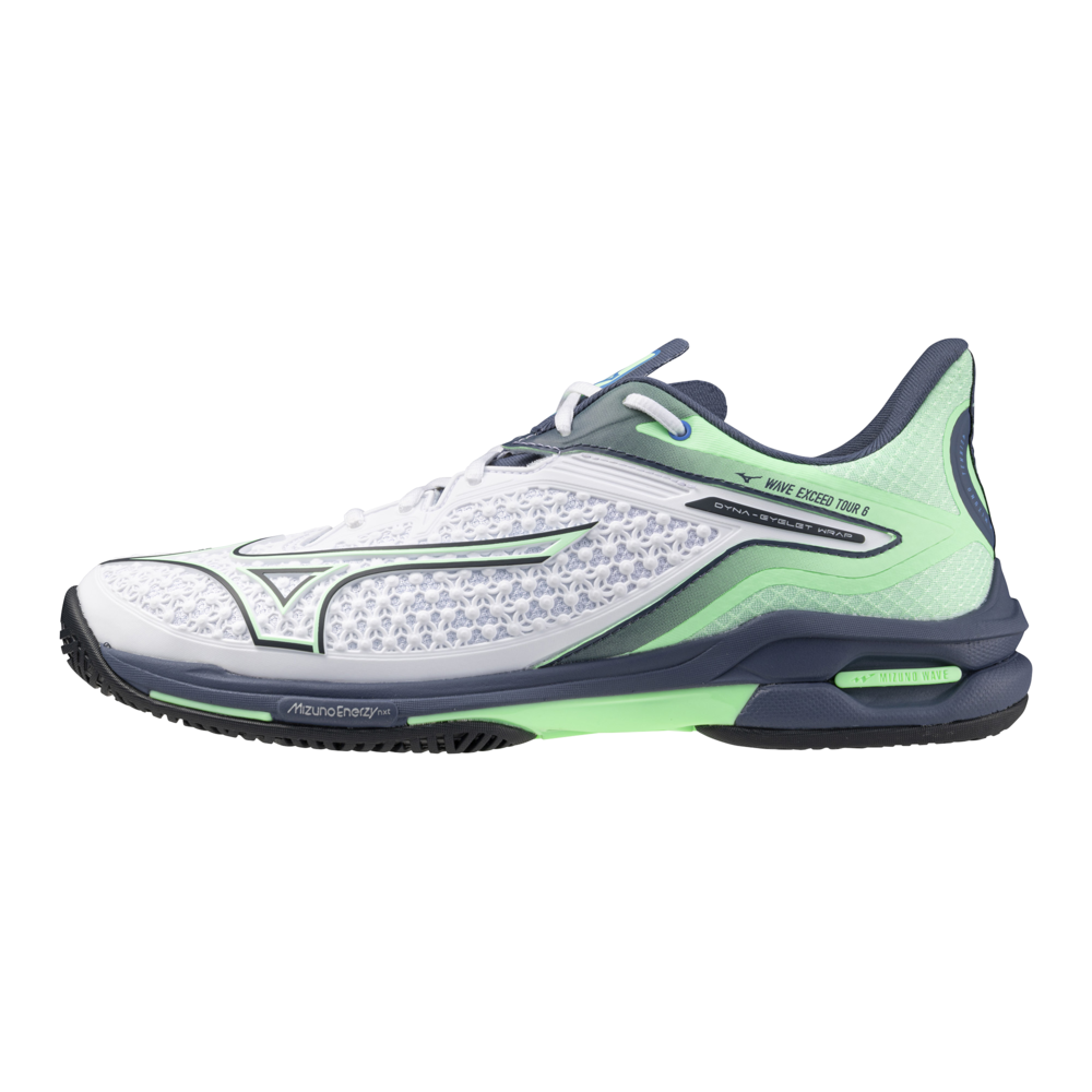 Mizuno Unisex Wave Exceed Tour 6 All Court Shoes (White/India Ink/Neo Mint) 2025