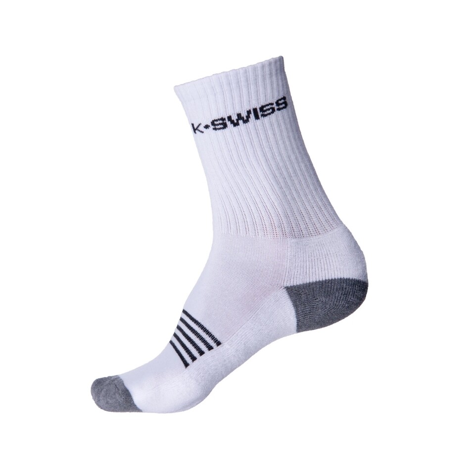 K-Swiss Men's Crew Socks (White) (3 Pack)
