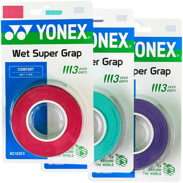 Yonex Wet Super Grap Overgrip 3 Pack (Jewel Tones)