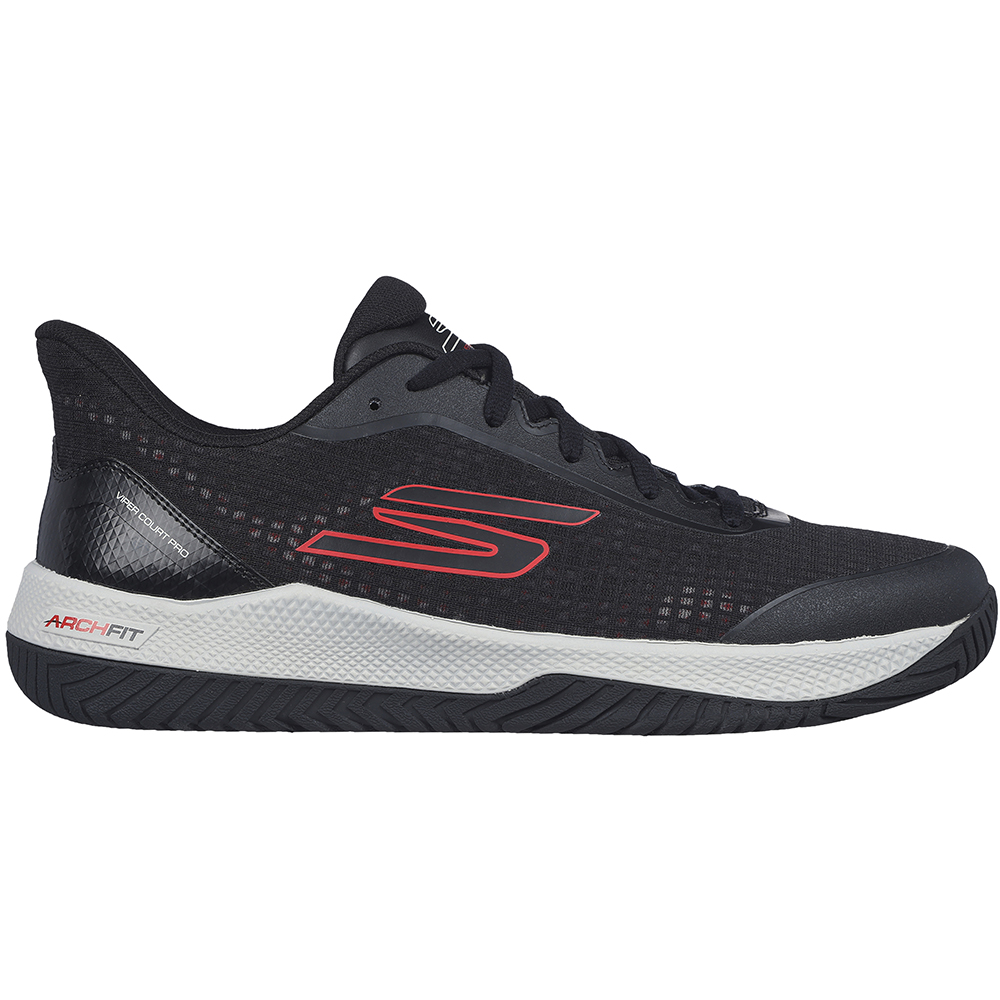 Skechers Mens Viper Court Pro Pickleball Shoe (Black/Red) - Size 10.5 UK