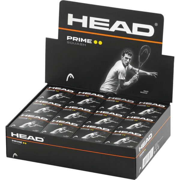 Head Prime Double Yellow Dot Squash Ball (Dozen)