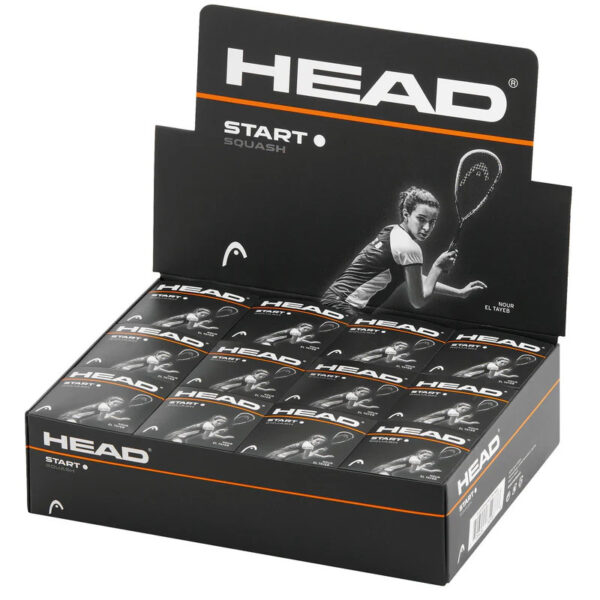 Head Start Single White Dot Squash Ball (Dozen)