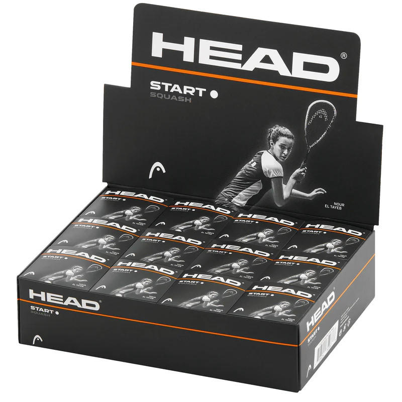 Head Start Single White Dot Squash Ball (Dozen)