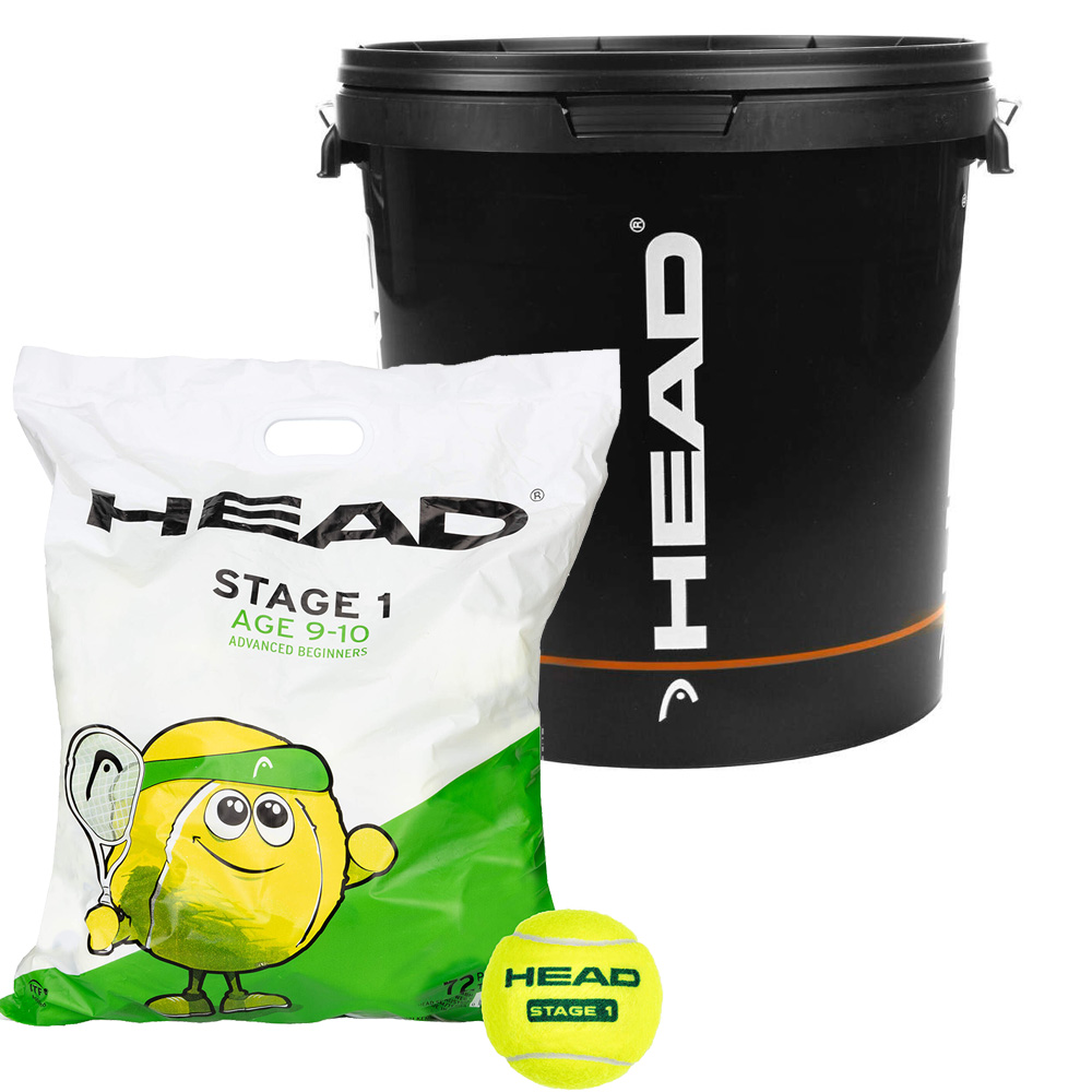 Head Stage 1 Mini Tennis Green Ball 6 Dozen Bucket