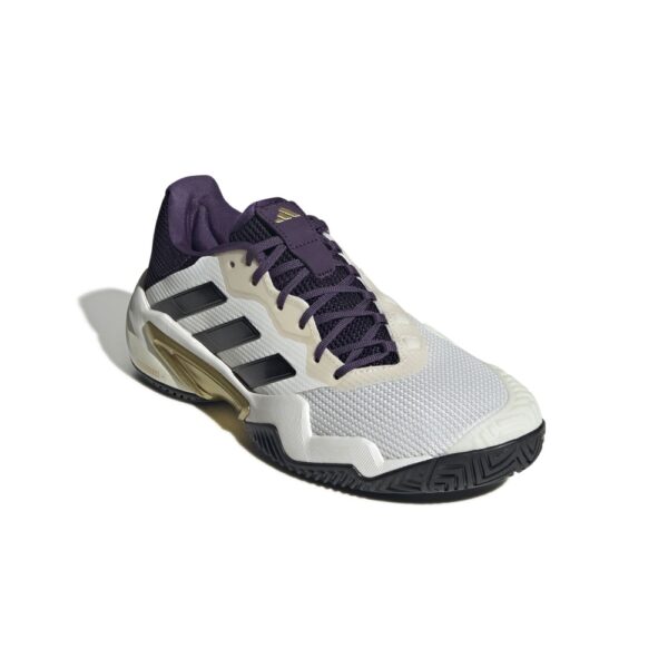 Adidas Mens Barricade 13 All Court Shoes (White/Core Black/Aurora Plum) (2025)