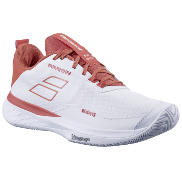 Babolat Womens SFX Evo All Court Tennis Shoes (White/Terracotta) (2025)