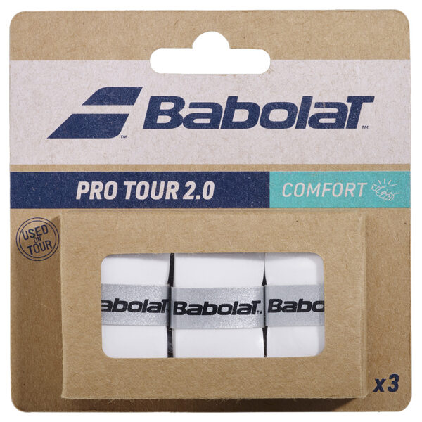 Babolat Pro Tour 2.0 Overgrip (White) 3 Pack