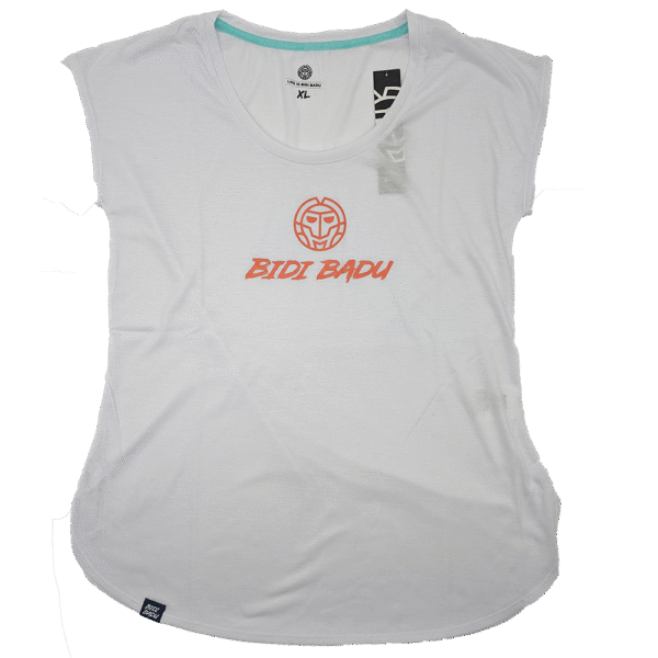 Bidi Badu Bella Tech V-Neck T-Shirt (White/Pink) - Clothing Size: Large