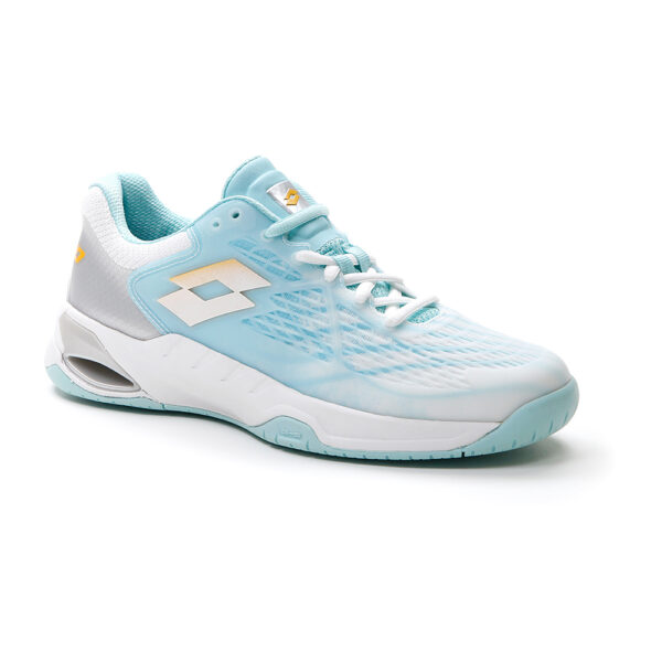 Lotto Womens Mirage 100 SPD Tennis Shoes (White/Saffron/Blue) - Size: 3.5 UK