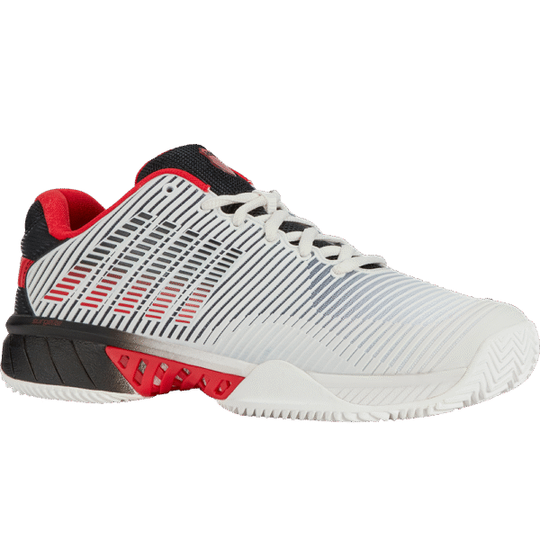 K-Swiss Mens Hypercourt Express 2 HB All Court Shoe (Bright White/Stretch Limo/High Risk Red) - Size 9.5 UK