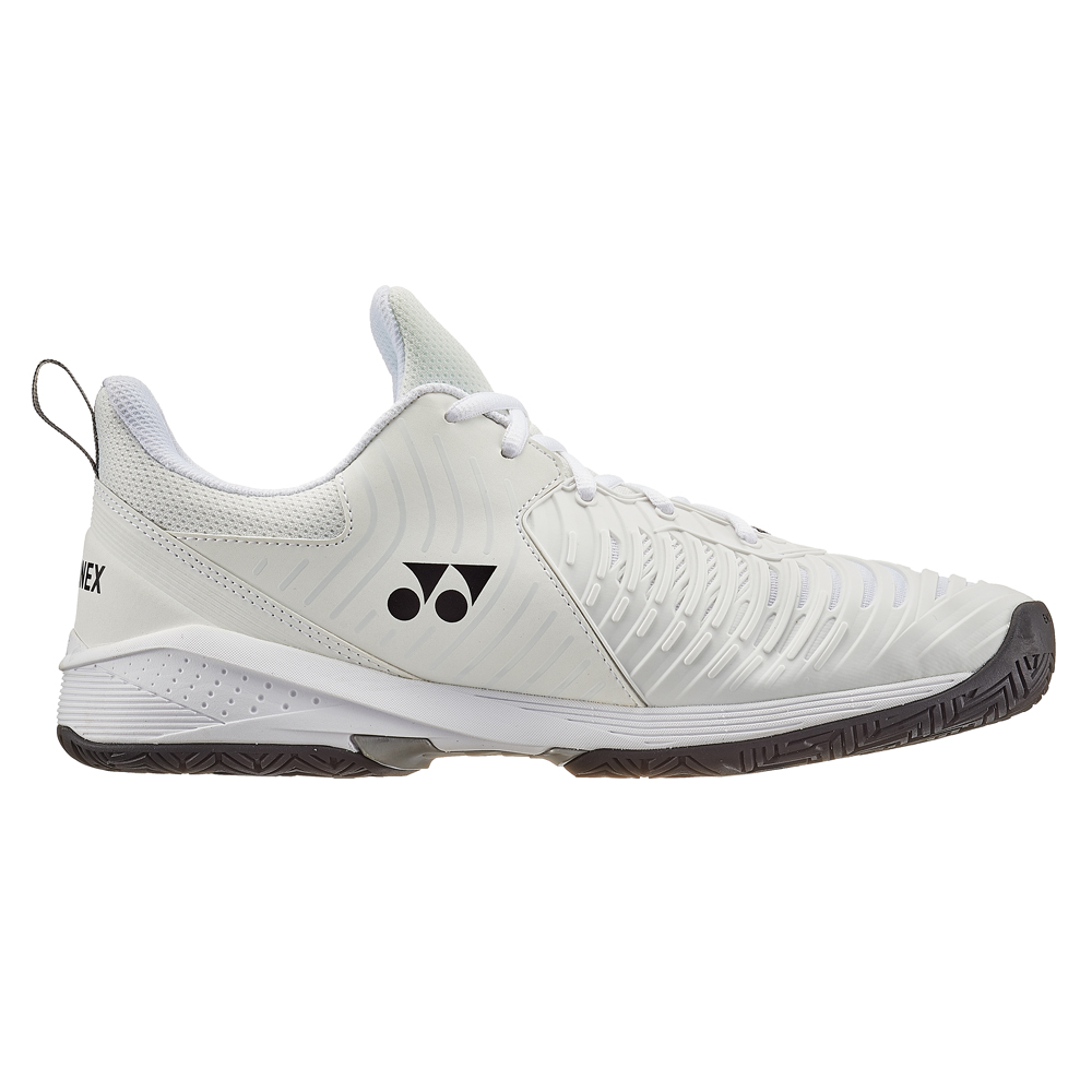 Yonex Mens Sonicage 3 Wide Power Cushion All Court Shoes (White/Black) - Size 12.5 UK