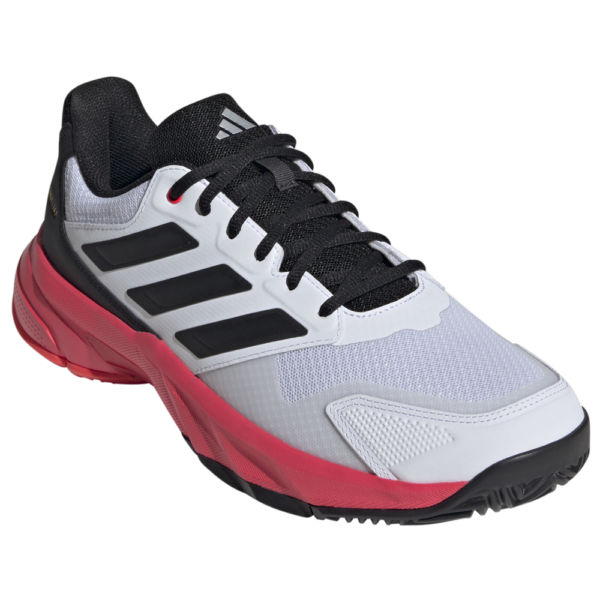 Adidas Mens CourtJam Control 3 All Court Shoes 2025 (White/Black/Red) - Size: 6.5 UK