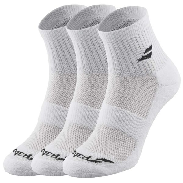 Babolat Quarter Socks (3 Pairs) (White)