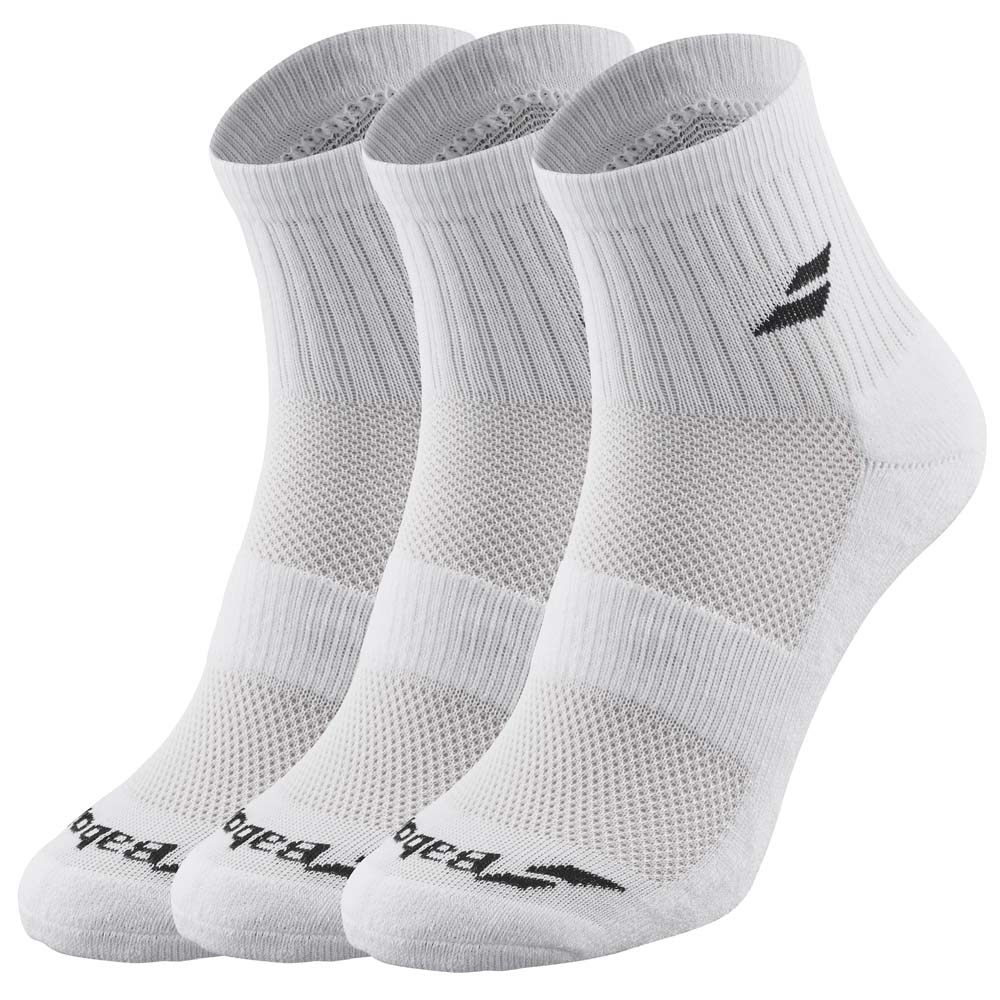 Babolat Quarter Socks (3 Pairs) (White)